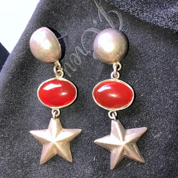 Sterling silver made in mexico star and cabochon - Picture 3 of 6